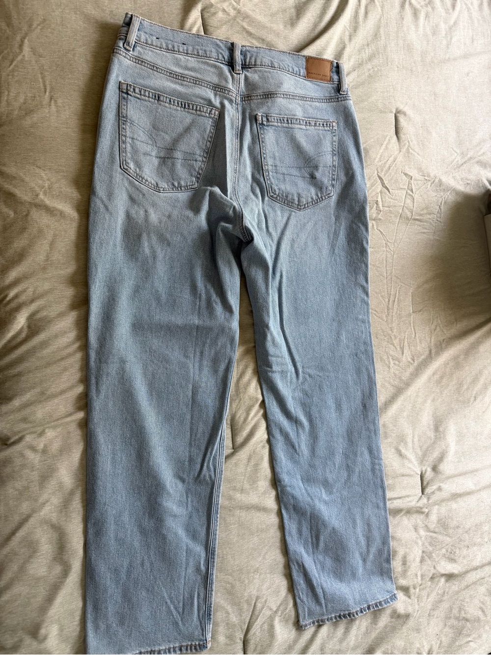 American Eagle Outfitters Light Blue Women's Straight Leg Jeans - Picture 2 of 4